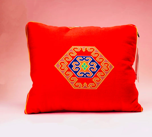 Handmade ethnic style foldable quilt multi-functional throw pillow